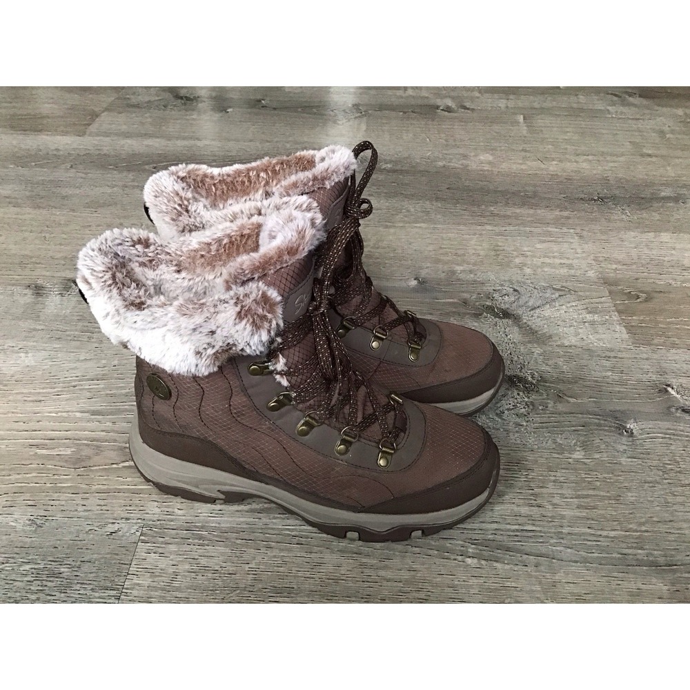 Skechers Trego - Snow Worries Womens Size 8 winter boots suede faux fur #167893